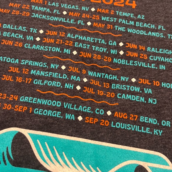 🎸 '24 Dave Matthews Band DMB Liquid Blue Ocean Soft 2 Side Tour UNWORN Soft Tee - Picture 13 of 13